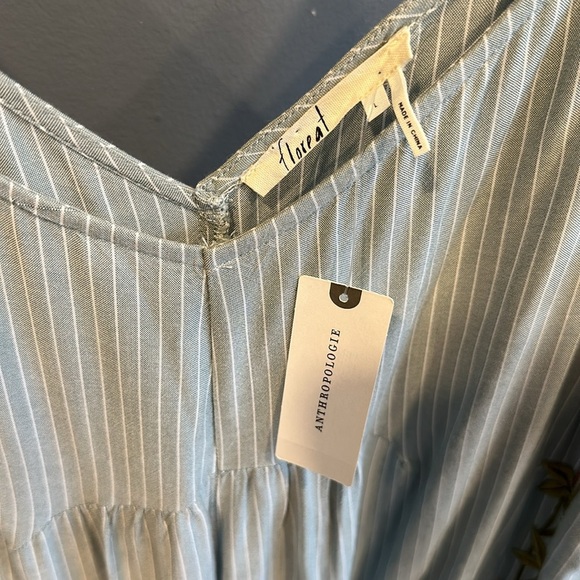 NWT Anthropologie Floreat Lily Floral Embroidered Wide Leg Jumpsuit - Picture 6 of 7